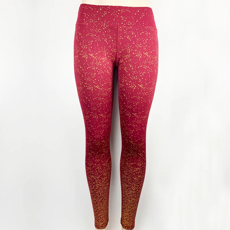 2019 Новый женский для фитнеса леггинсы с золотым принтом узкие штаны высокой