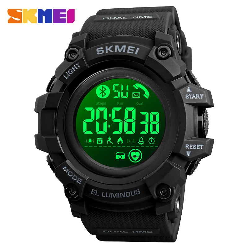 

Смарт-часы Роскошные Bluetooth цифровые часы приложение сообщения вызова напоминания калорий Smartwatch бренд SKMEI мужские часы для Android IOS