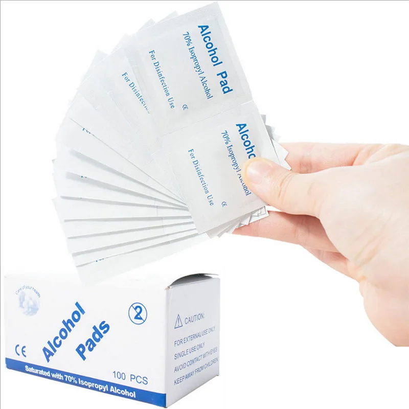 Disposable Alcohol Cotton Tablets 70/75 Degrees Glasses Manicure Cleaning Disinfection Wipes Alcohol Tablets 100 Single-piece