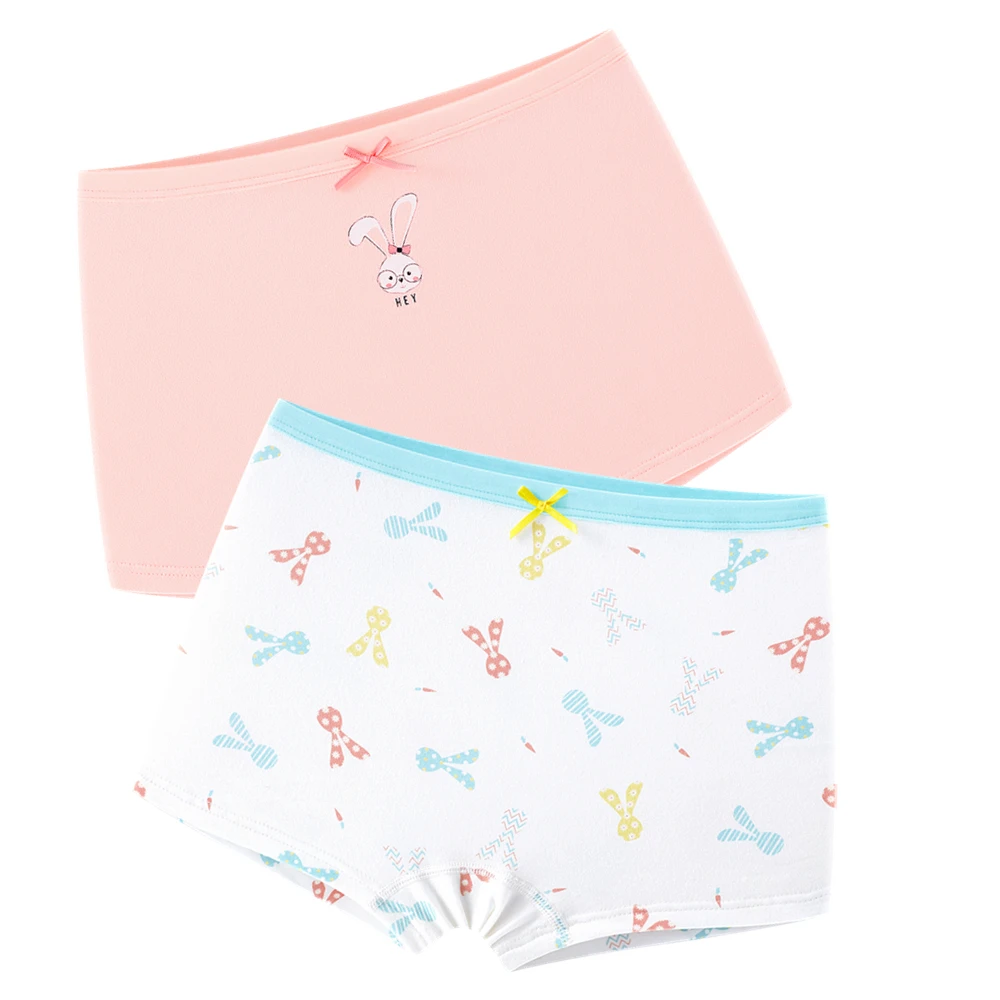 Нижнее белье из чистого хлопка для девочек 2 предмета лоскутные трусы-боксеры