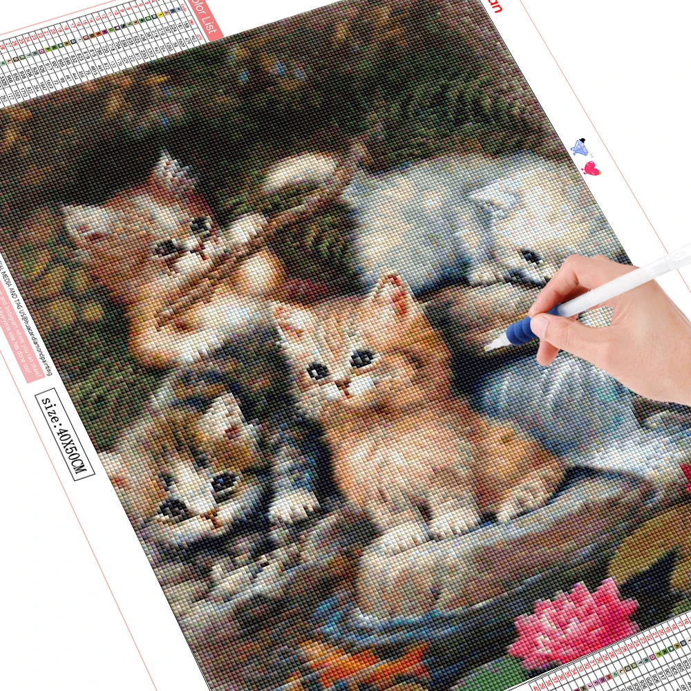 Украшение для дома в виде животных алмазная вышивка кота полностью квадратные
