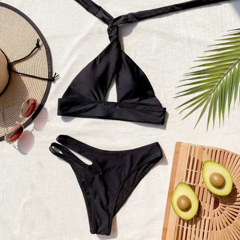 

2021 Sexy Halter Bikini Women Swimsuit Push Up Swimwear Female Hollow Out Bathing Suits Summer Beach Wear Swimming Suit Biquini