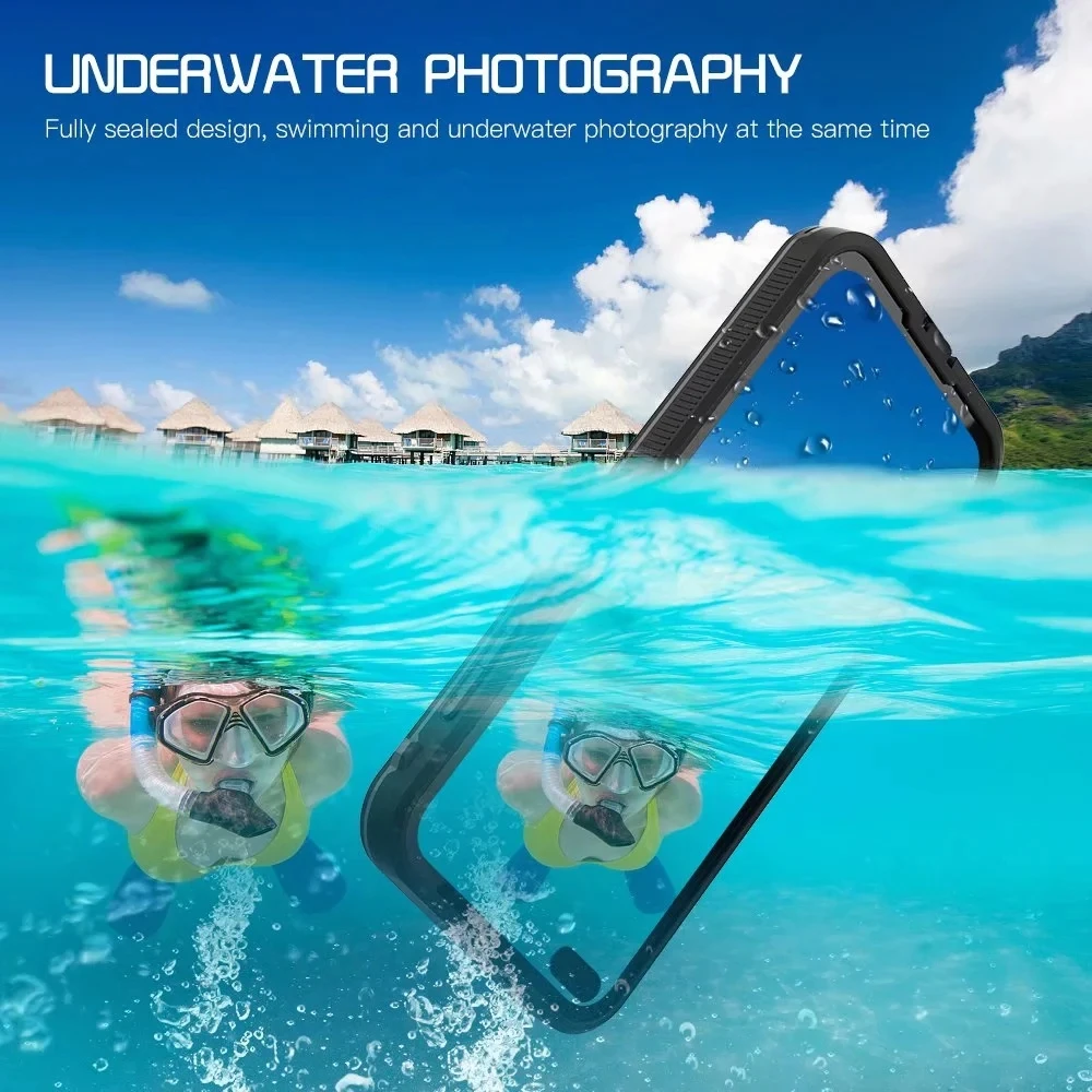 

Shellbox For Huawei P40/p40 Pro Waterproof Ip68 Case Underwater 10ft Diving Swimming Surfing Shockproof Hard Cover Unbreak
