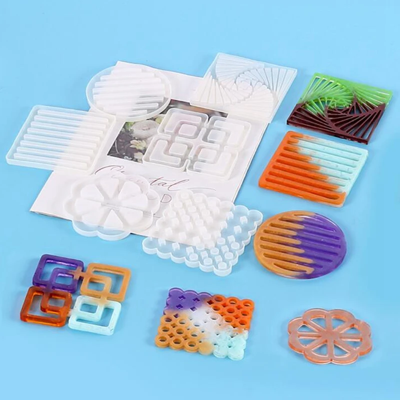 

New transparent silicone mold decoration process used For DIY square windmill cup gasket epoxy resin mold