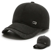 men fashion thick winter caps for men earflaps keep warm baseball cap male bone trucker cap solid hats outdoor leisure dad hat