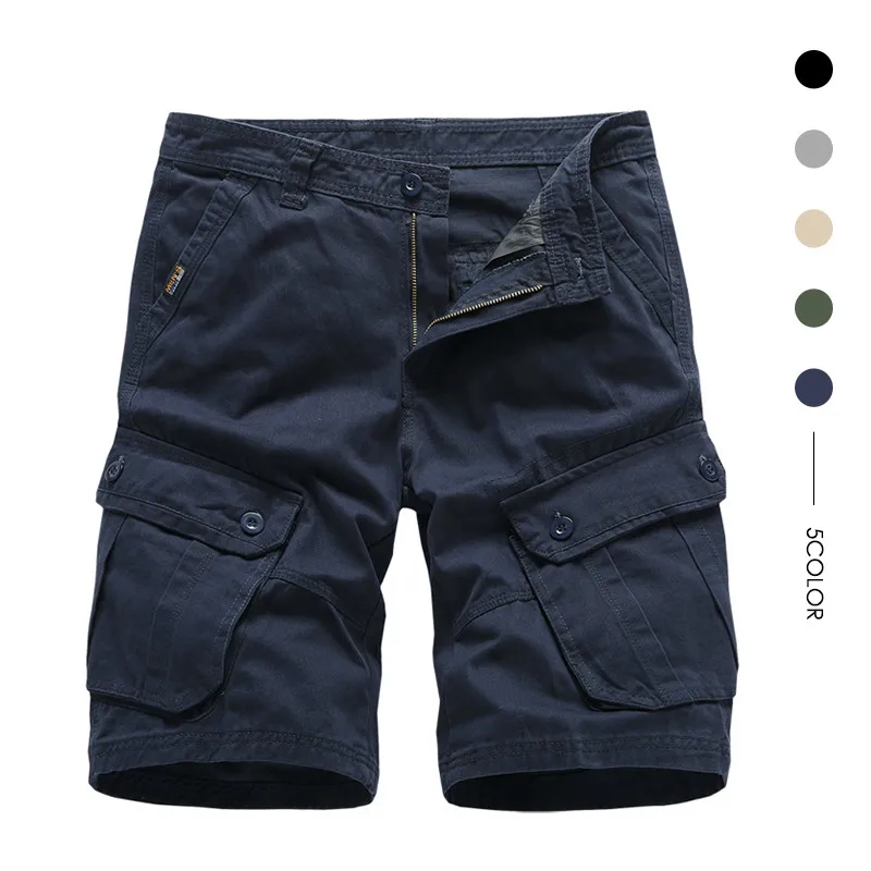 

Cargo Shorts Men Cotton Bermuda Male New 2020 Summer Men's Baggy Military Zipper Pants breeches Male Army Green Tactical Shorts