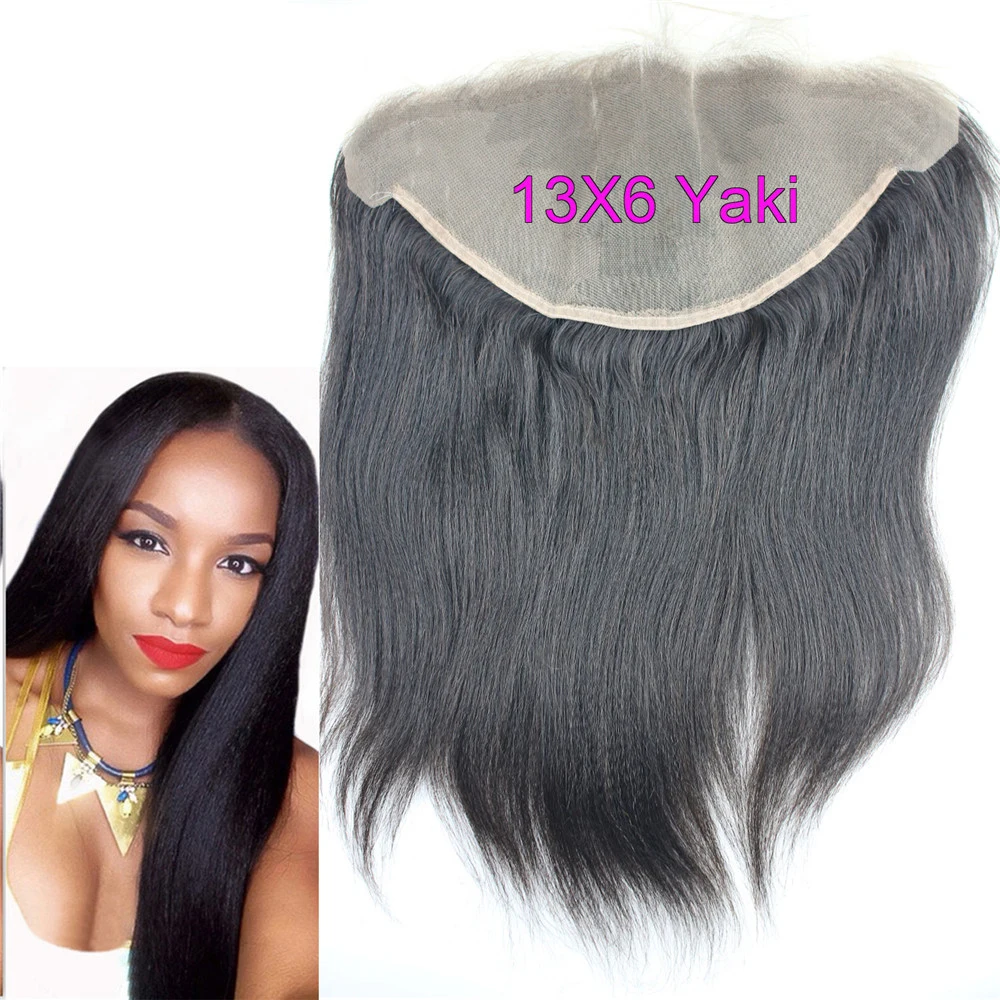 Eseewigs 13x6 человеческие волосы с фронтальным закрытием от уха до уха свободная часть бразильские Remy кружевные фронталы Yaki прямые с детскими волосами