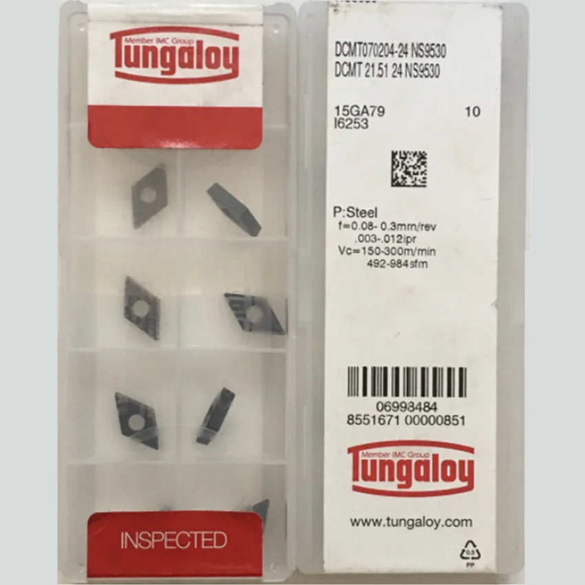 

DCMT070202-24/DCMT070204-24/DCMT070208-24 NS9530/DCMT11T302-24/DCMT11T304-24 NS9530/DCMT11T308-24 NS9530 CNC carbide inserts