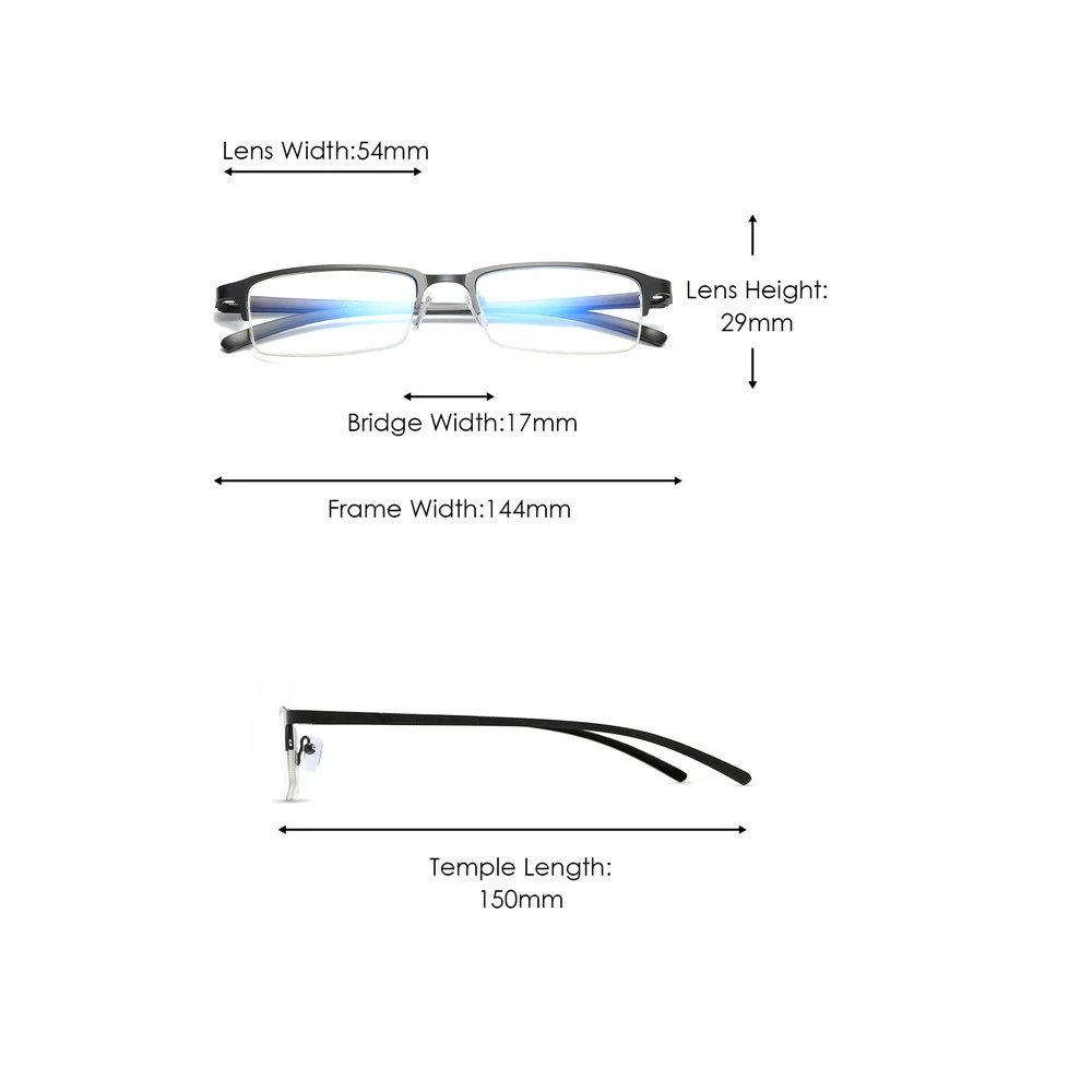 

JM Semi-rimless Square Blue Light Glasses for Women Men XM7717