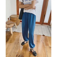2021 womens satin pants trouser y2k za woman harajuku cargo clothes korean fashion free shipping urban sets vintage techwear