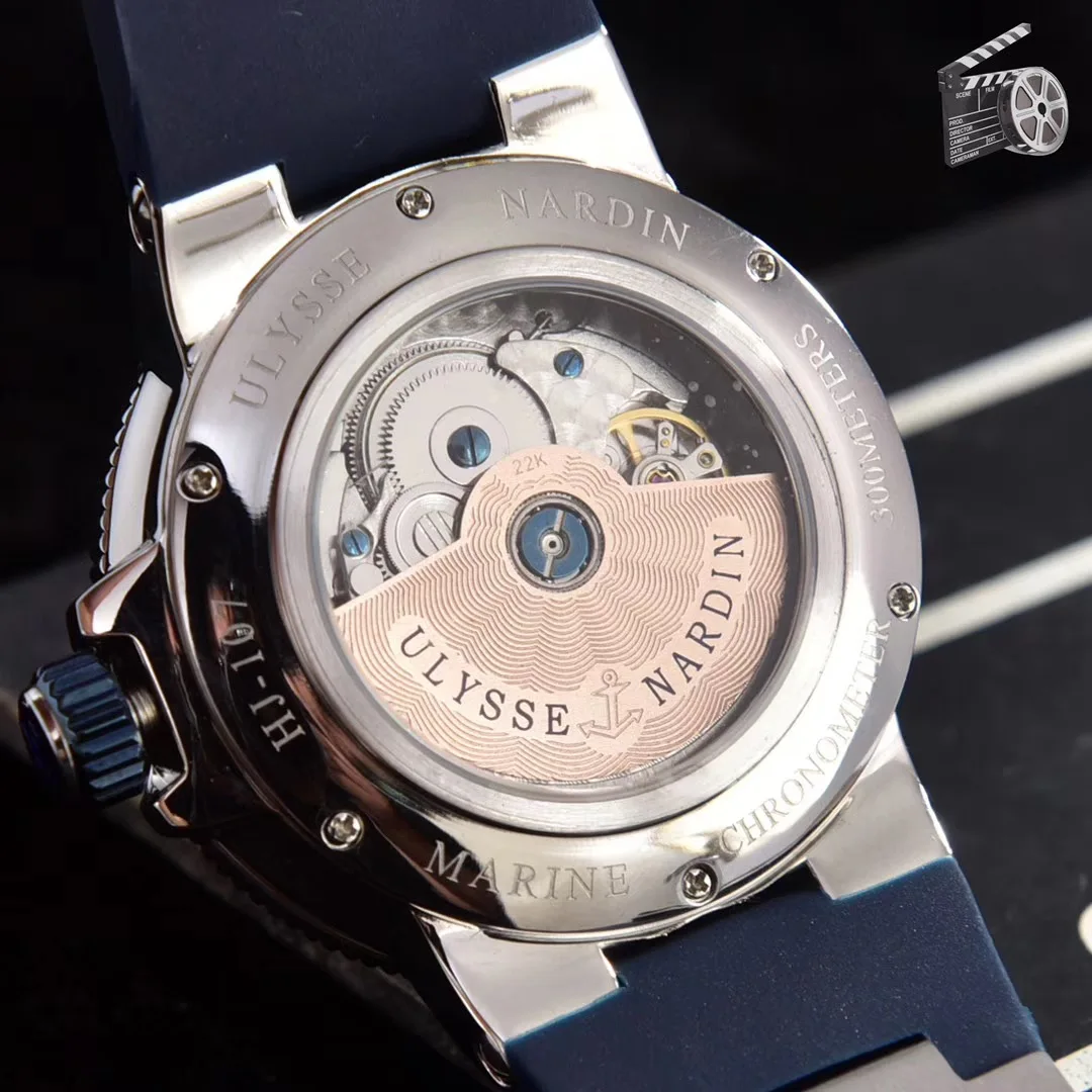 

Classic New Men Silver Blue White Automatic Mechanical Stainless Steel Sapphire Diver Maxi Chronometer PVD Watch Limited