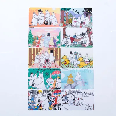 1 Moomin Muuminpeikko Новая модная карточная наклейка игрушка Наклейка Малыш Муми мультяшная наклейка милый финский персонаж наклейка для телефона - Цвет: 1