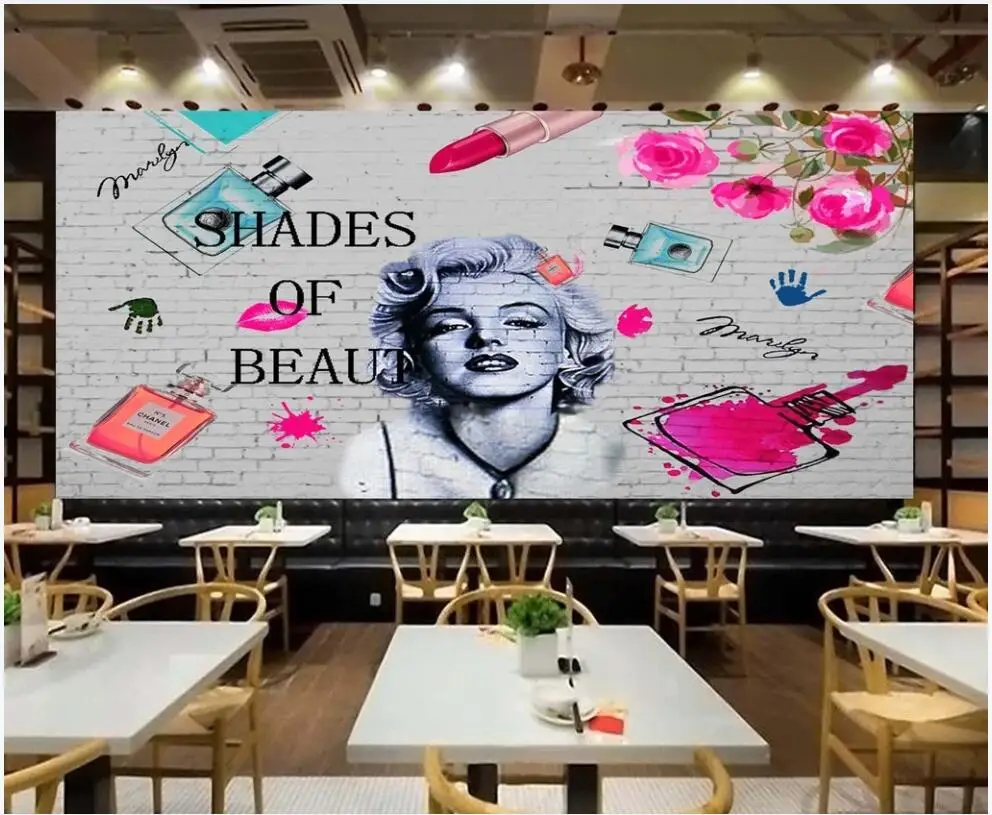 

Custom photo 3d wallpaper Hand painted watercolor beauty cosmetics beauty shop room 3d wall murals wallpaper for home decor