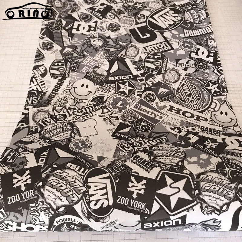 10/20 Вт 30 Вт/40/50X152CM клей JDM с героями мультфильмов принт черепом Стикеры бомба