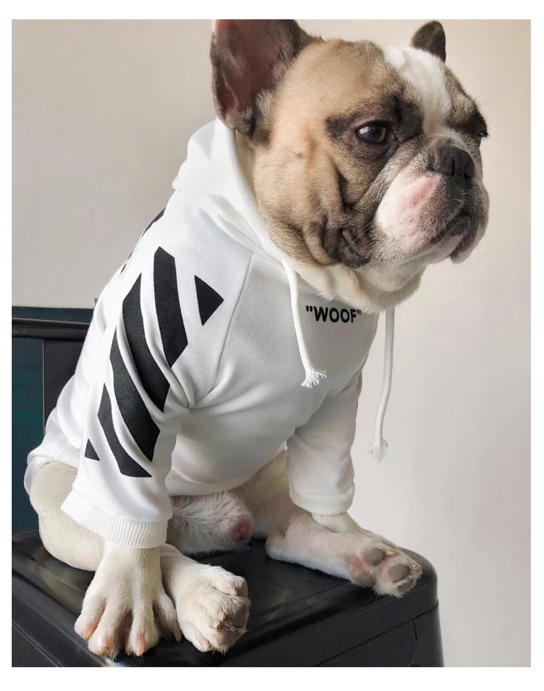 Одежда для собак SUPREPET для французского бульдога Adidog полосатая Толстовка для собак Одежда для собак куртка для собак для французского бульдога