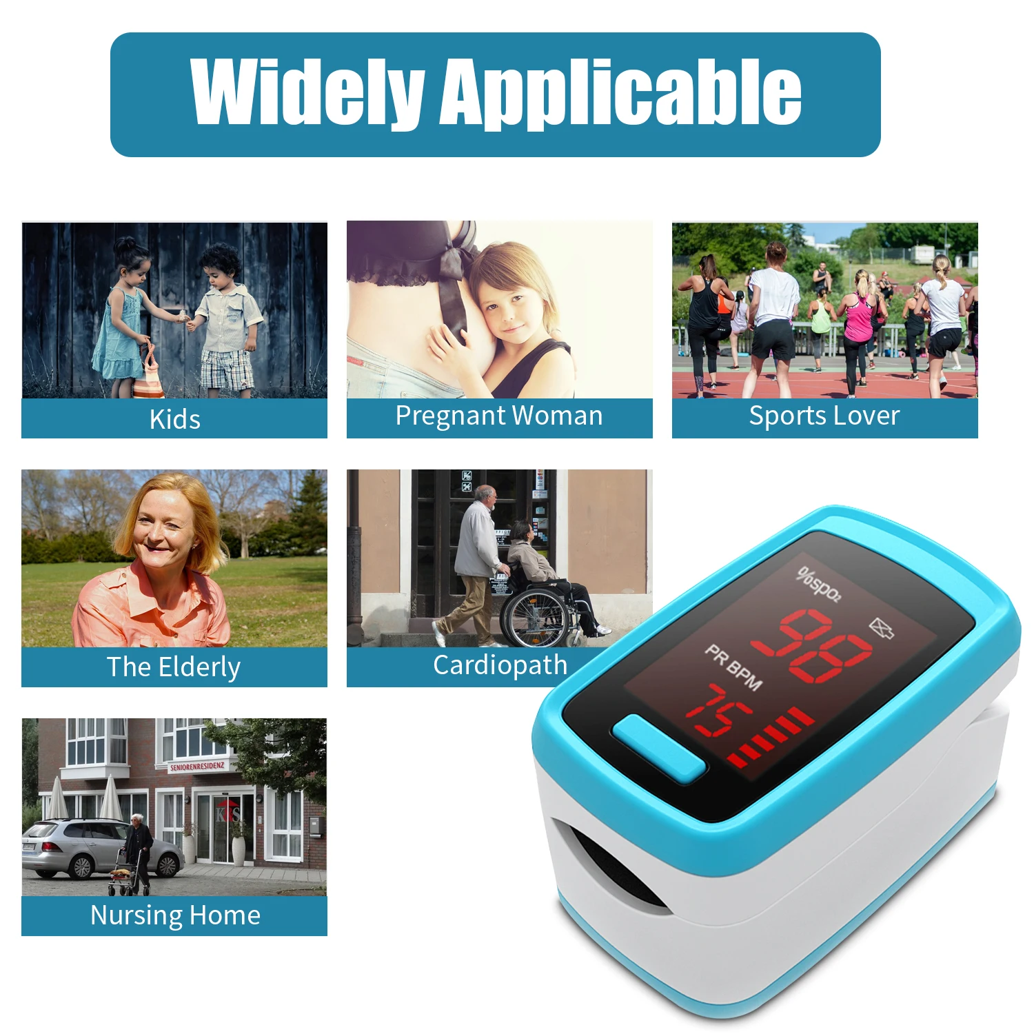 Digital Fingertip Pulse Oximeter LED Display Blood Oxygen Sensor Saturation SpO2 Monitor Measurement Meter with Beep Sound | Красота и