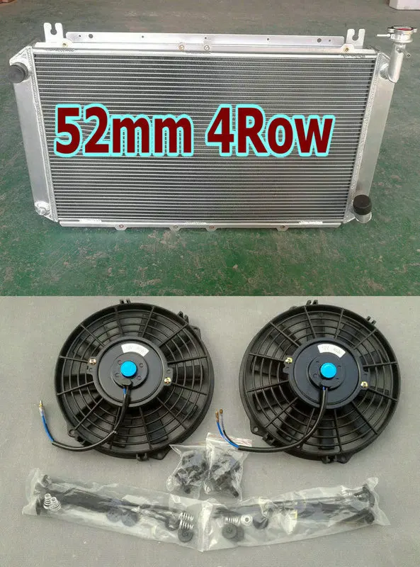 Алюминиевый радиатор+ кожух вентилятора для Nissan Patrol Safari GQ FORD Maverick DA Y60 4.2L TB42S TB42E бензин MT 87-98 силиконовый шланг - Цвет: 4Row Radiator Fans