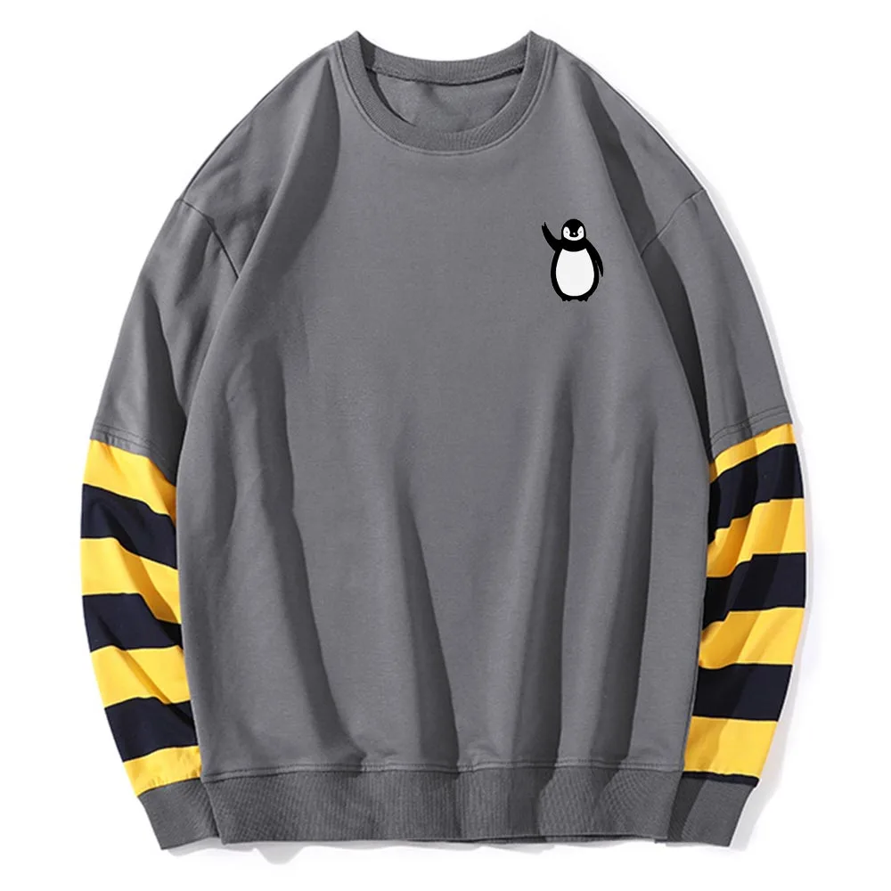 Пингвин свитер с длинными рукавами в полоску для поддельные Двухсекционная