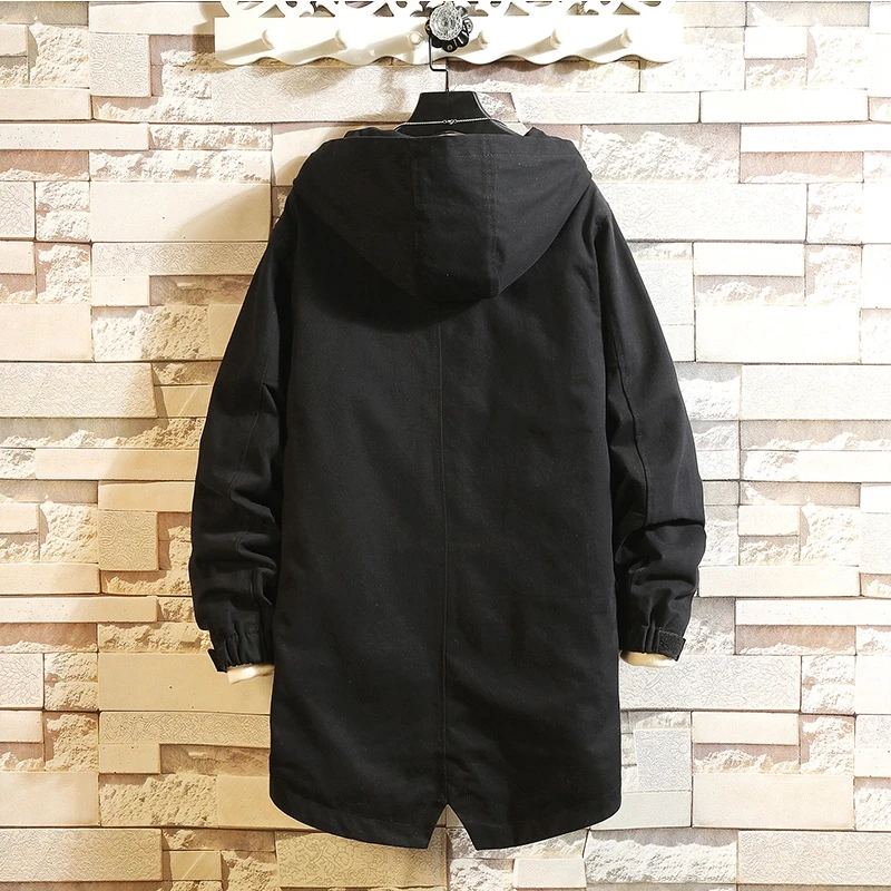 

Fashion Men's Trenchs Zipper Autumn Man Oversize Long Coat Casual 5XL Windbreakers Jacket for Men Men's Clothing Streetwear