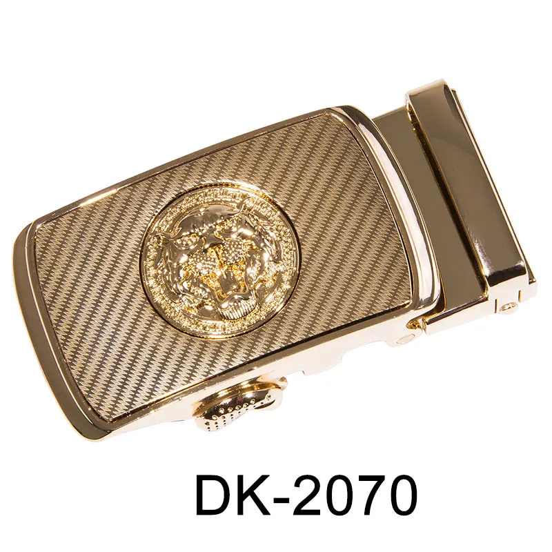 DK-2070 Hi-Tie, роскошный бренд, деловой Золотой ремень с пряжкой для мужчин, официальный стиль, кожаный ремень с пряжкой без ремня, 3,5 см, широкая пряжка с головой - Цвет: DK-2070