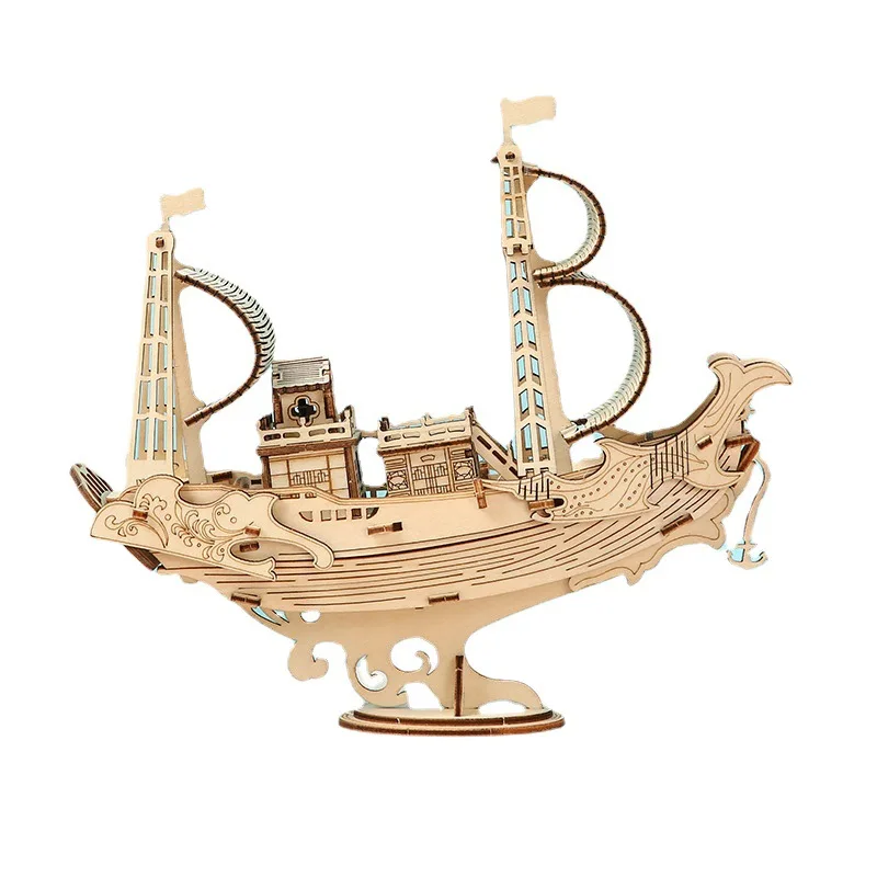 

Деревянный 3D-пазл для детей, игрушка-модель корабля, лодки для девочек, подарок на день рождения