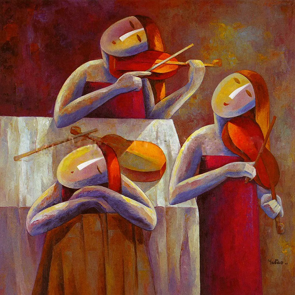 Искусственная скрипка в мечте на масляном холсте для домашнего декора обои