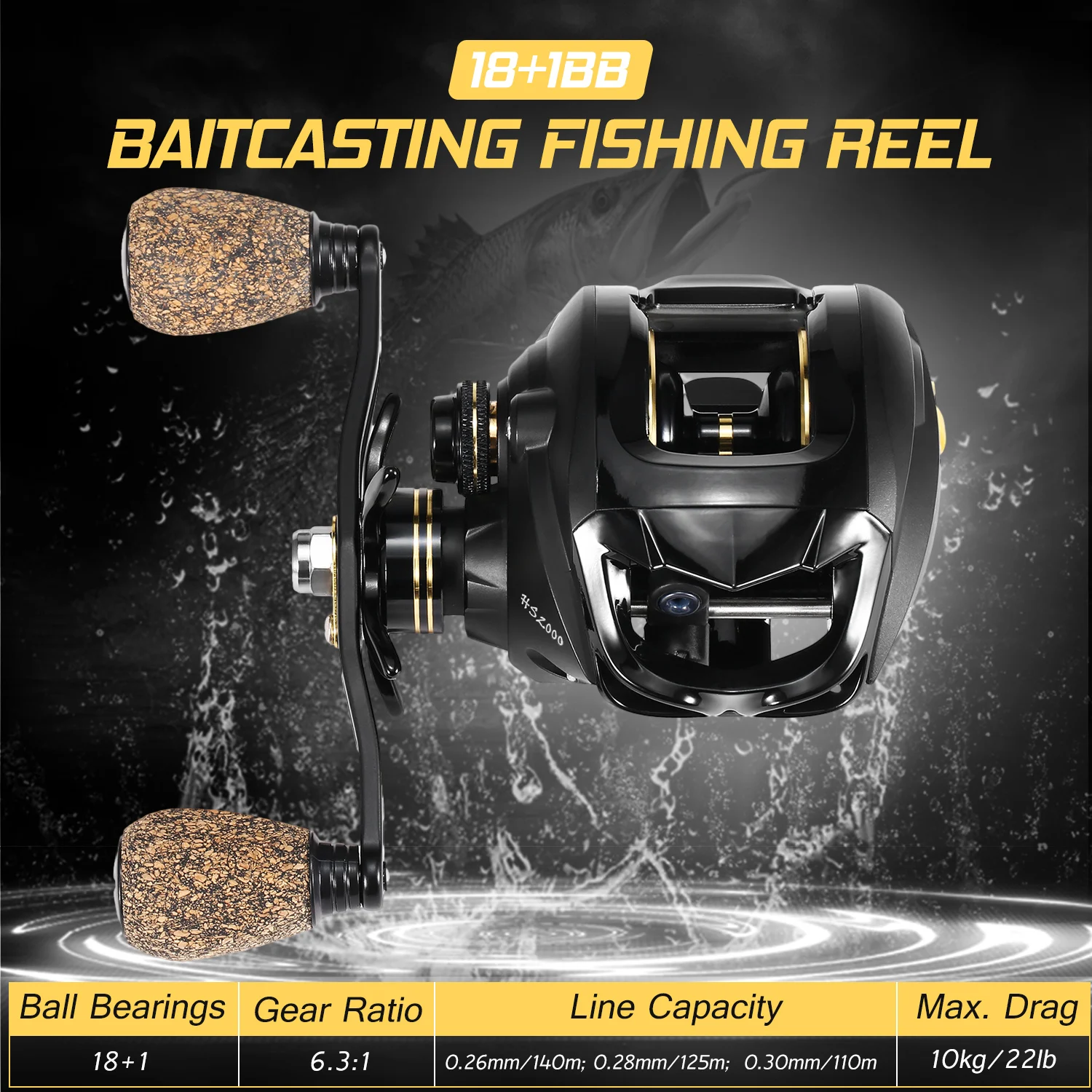 18 + 1 Шариковые подшипники рыболовная катушка с глубокими мелкими катушками 6 3: