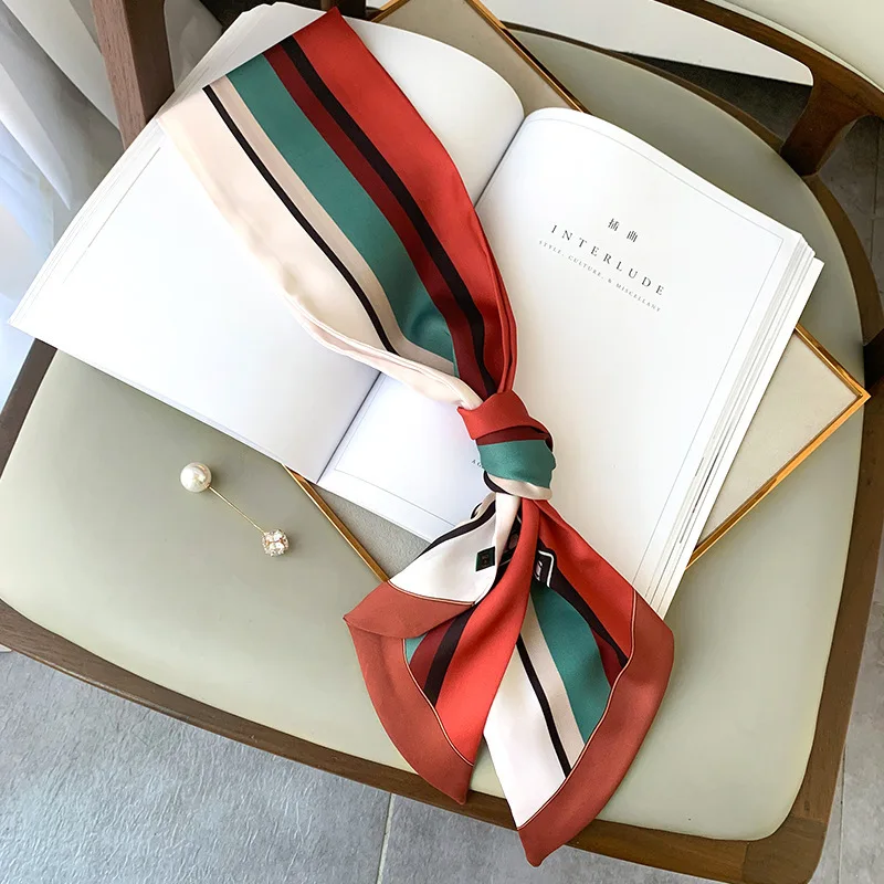 Новинка 2020 настоящие зимние хиджабы в полоску узкие полосы шарфы для женщин Chun Xia