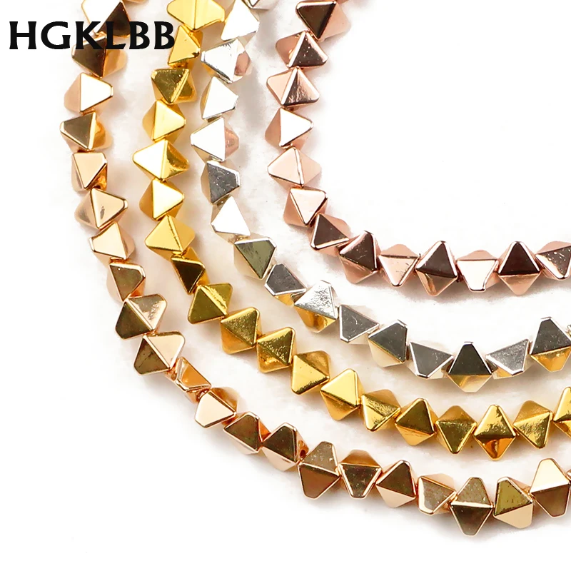 HGKLBB 6*5 мм натуральный камень ромбовидный золотой шелк гематит свободные бусины