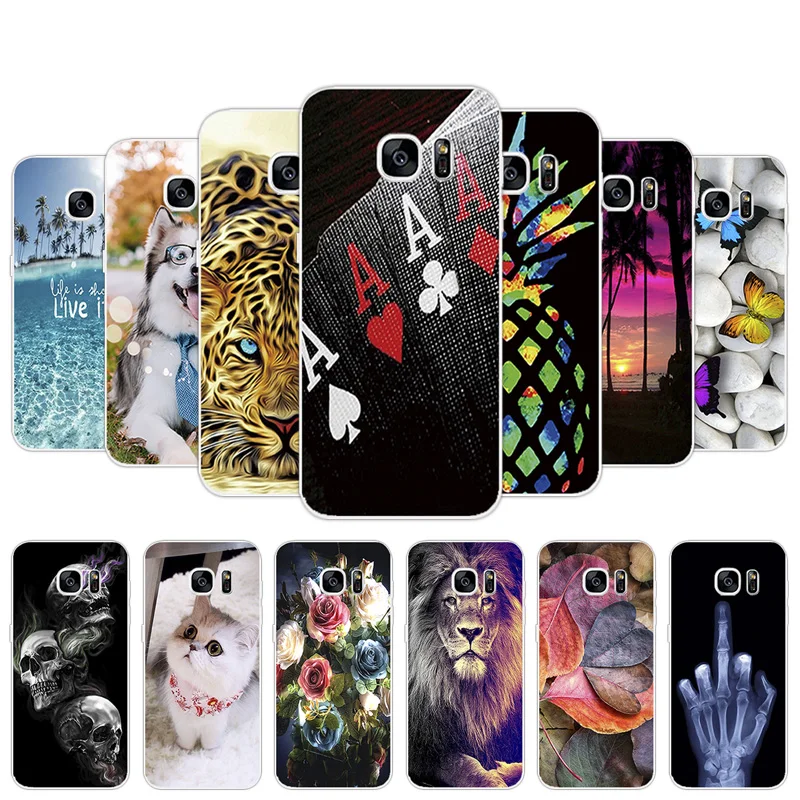 Силиконовый прозрачный мягкий текстурный чехол 5 1 дюйма для Samsung Galaxy S7 G9300 G930