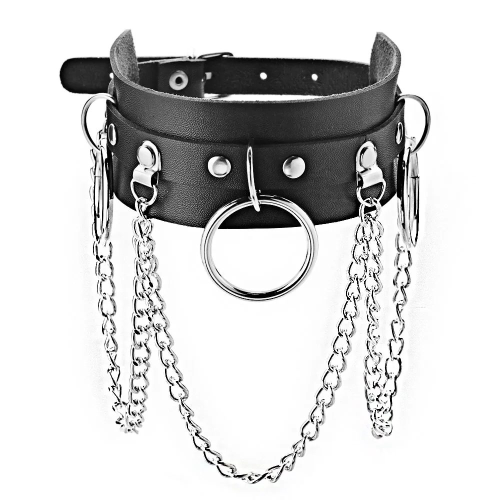 Изысканное панк звено рок кожа стильные ожерелья Готический стиль Харадзюку