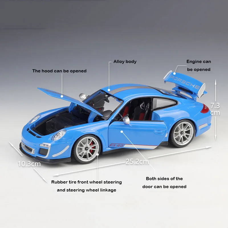 Литая модель автомобиля Bburago 911 GT3 RS 4 0 1:18 спортивный автомобиль из металлического