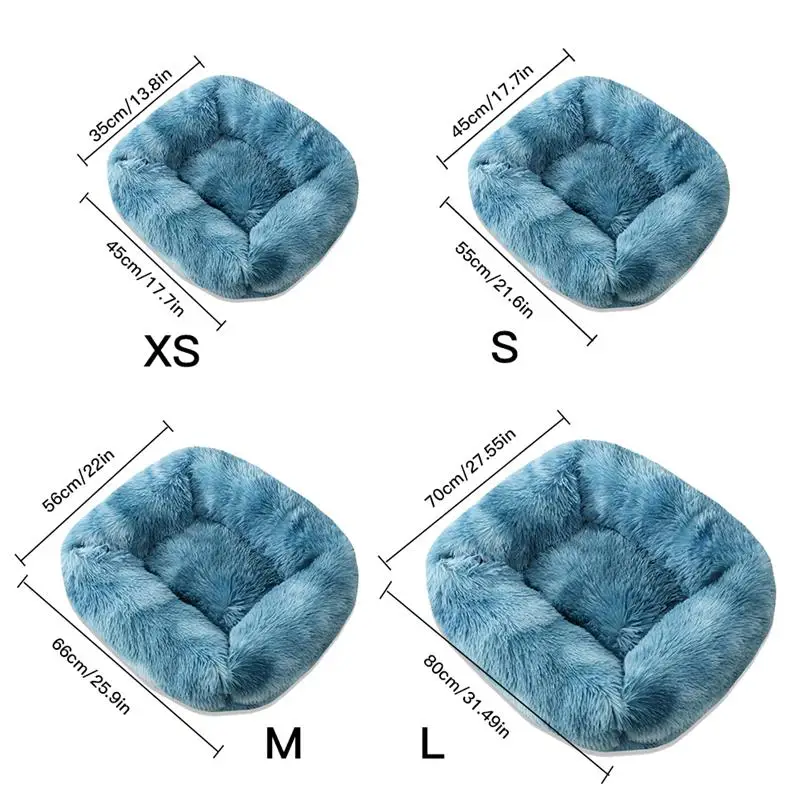 

Super Soft Pet Bed Kennel Dog Round Cat Winter Warm Sleeping Bag Long Plush Puppy Cushion Mat Portable Cat Supplies