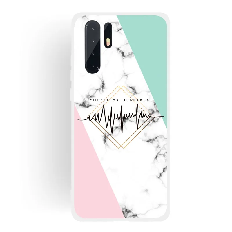 Silicone Phone Case For Huawei P8 P9 P10 P20 Lite P30 Pro Y3 Y5 2017 Y9 2018 2019 Marble Style Coque Matte Vase Back Cover | Мобильные