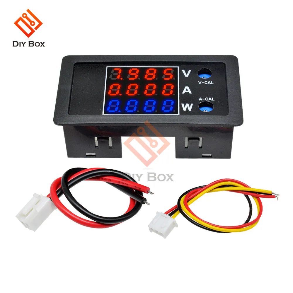 4 Цифровой DC 100V 10A 1000W ЖК-дисплей Дисплей Напряжение ток Мощность метровая прецизионный Вольтметр Амперметр ваттметр тестер детектор