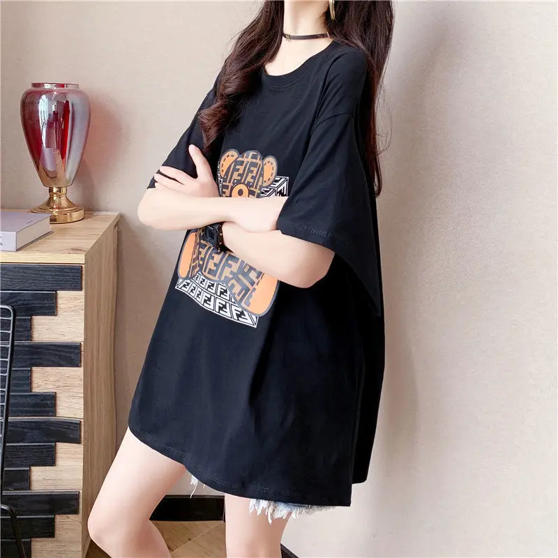 

Age-reducing foreign style short sleeve T-shirt women's summer 2021 new small machine loose large size shirt