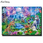 Алмазная 5d-картина волк Фэнтези Howl, полноразмерная вышивка квадратными стразами, круглыми бусинами, изображением глаз, кролика, леса, T304