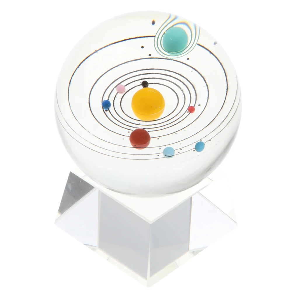 

3D Crystal Ball Solar System Model Clear 80mm Kids Astronomy Science Toy