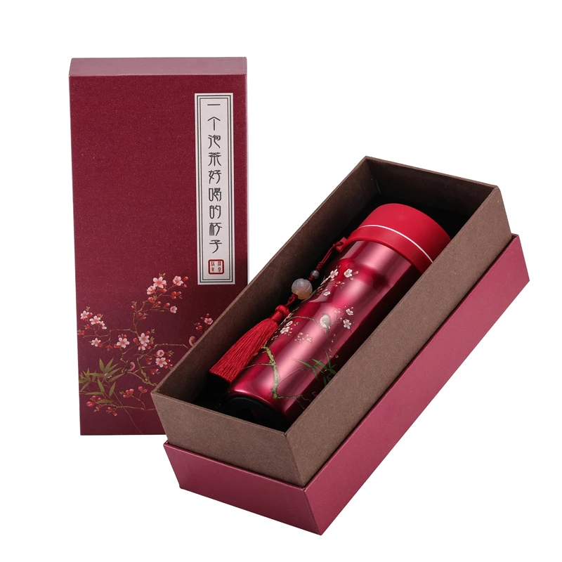 

Ceramics Thermo Chinese Style Water Bottle Fashion Everyday Outdoor Automotive Water Thermo Cup Portable Insulation Vacuum Cup