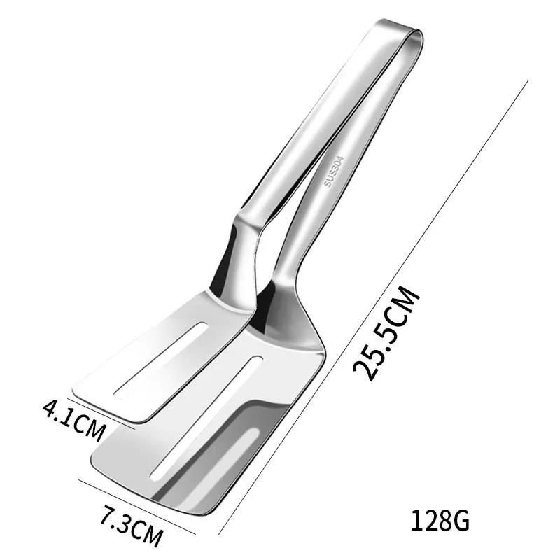 

Double Sided Spatula,Tongs for Cooking, Stainless Steel, Flipping Spatula Tongs Clip for Fish Beefsteak BBQ Meats Pizza Pies