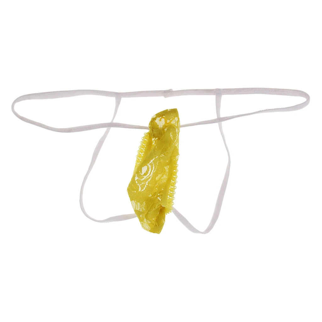 

Men's Sheer Lace Jockstrap Underwear Hollow out Low Rise T-Back G-string Mini Briefs Thong Lingerie