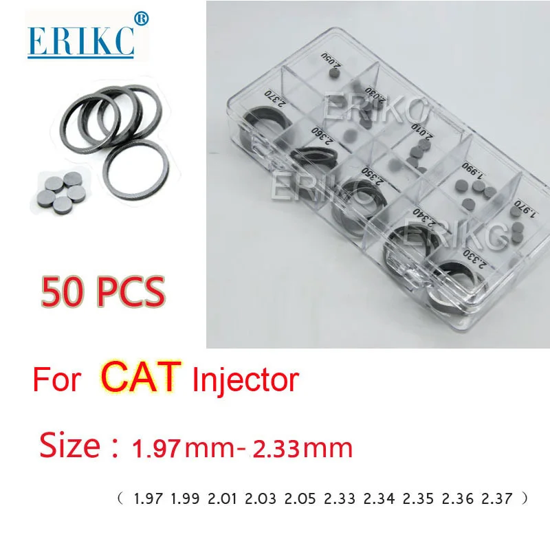 

ERIKC Diesel Fuel Injector Nozzle Washers E1024016 Diesel Fuel Injector Nozzle Washers Size 2.30mm-2.36mm 50PCS