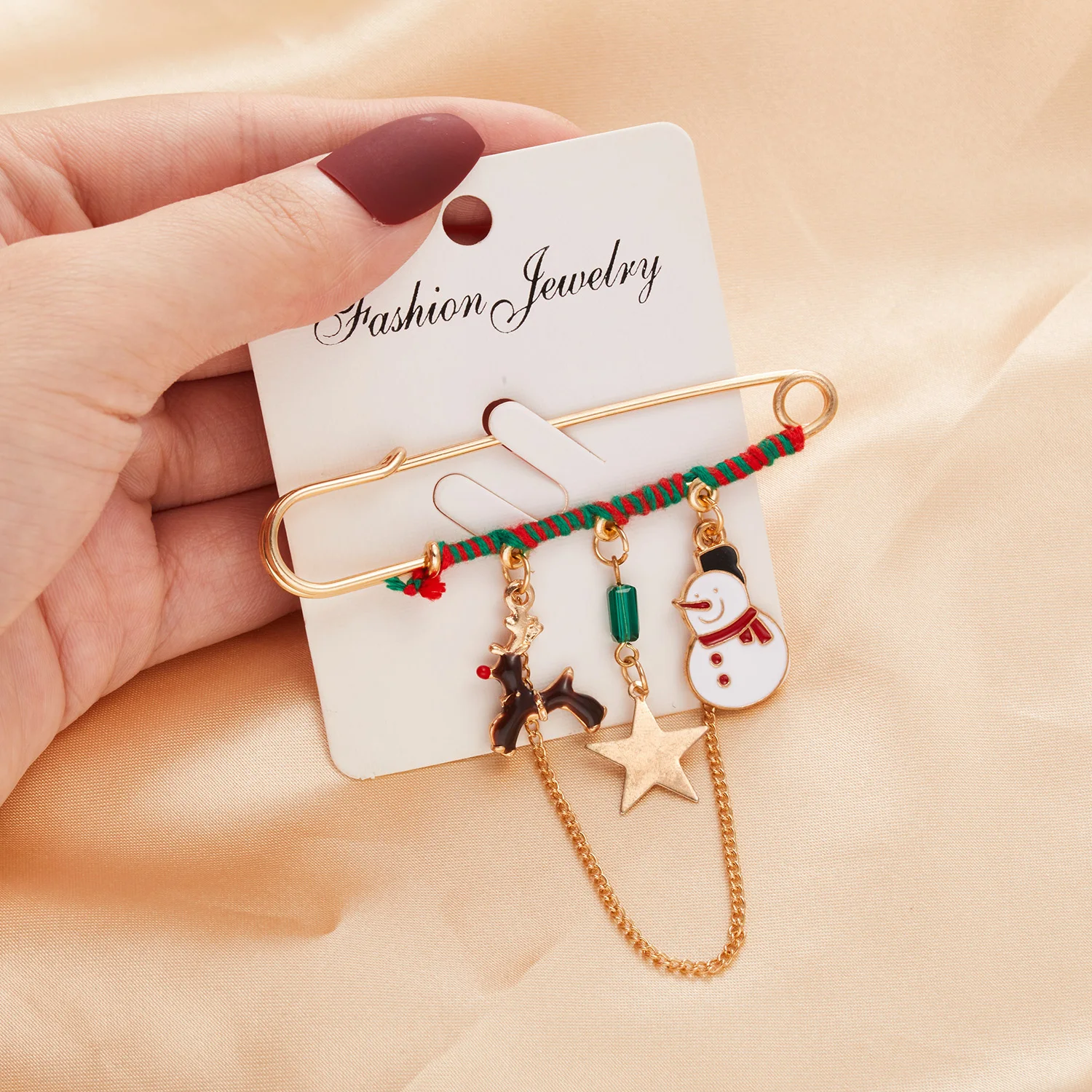 Рождественские Длинные булавки звезда Искусственная елка перчатка венок