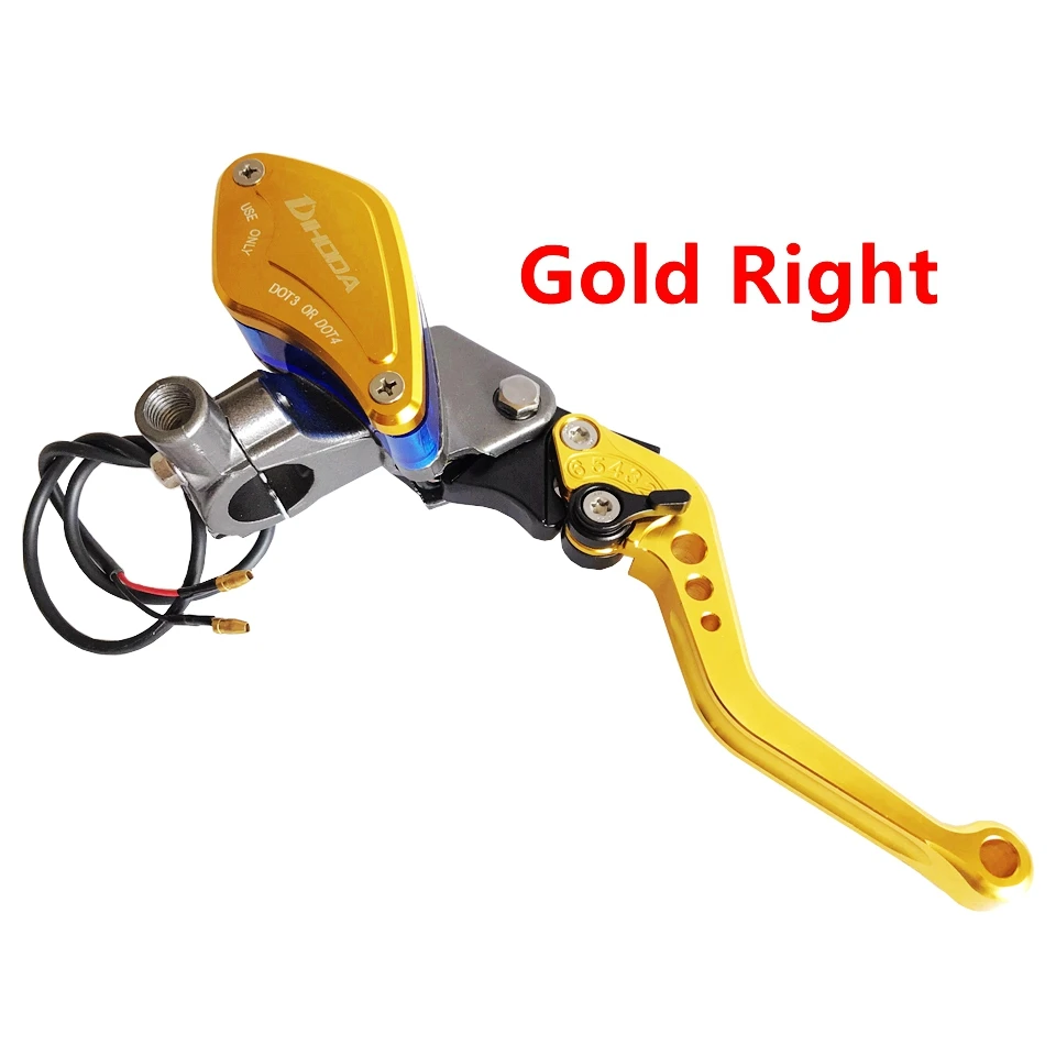 Gold Right Универсальный 22 мм 7/8 ''мотоцикл главный цилиндр тормозной муфты гидравлический насос ручка сцепления тормозной рычаг для 50CC-300CC - Цвет: Gold Right