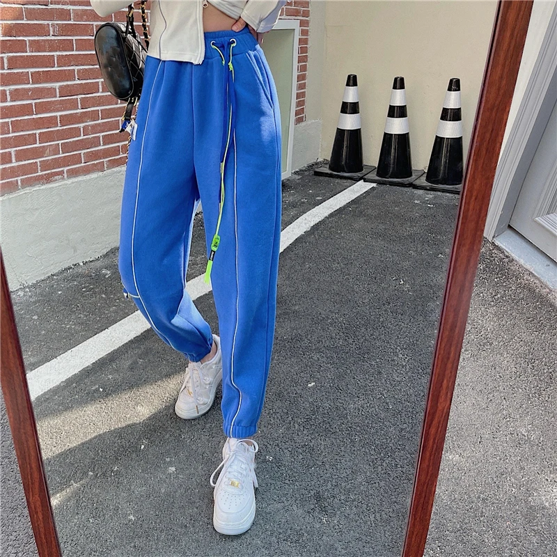 

2021 Fashion Loose Harem Pants Women Solid Casual Sports Pants Summer Korean Joggers Streetwear Women Sweatpants