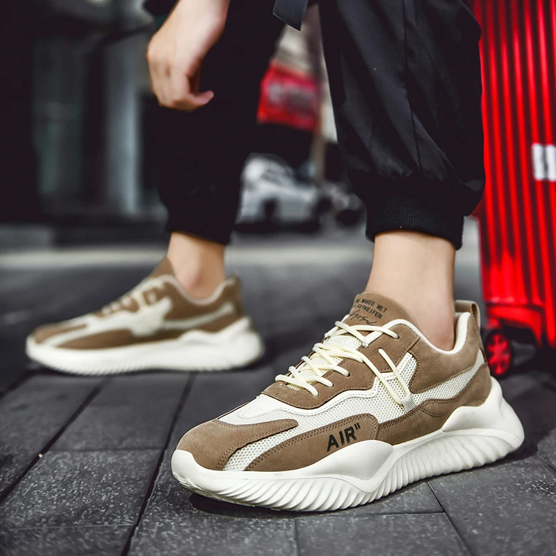 

FEBMOFL Men's Casual Shoes Fashion Mesh Lace-up Comfortable Shoes Trend Male Footwear Adult Krasovki Tenis Sneakers Breathable