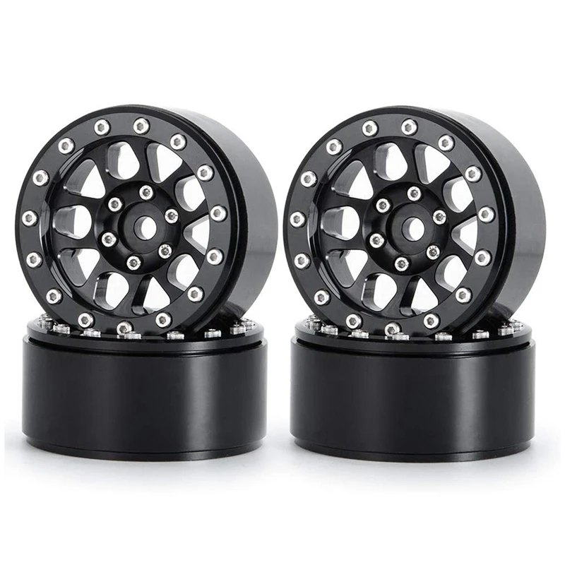 

Remote Control Car Accessories 4 Pieces of 1.9 Inch Metal Wheels 1:10 Clip Tires Suitable for Scx10 Trx4 1/10 Model Car