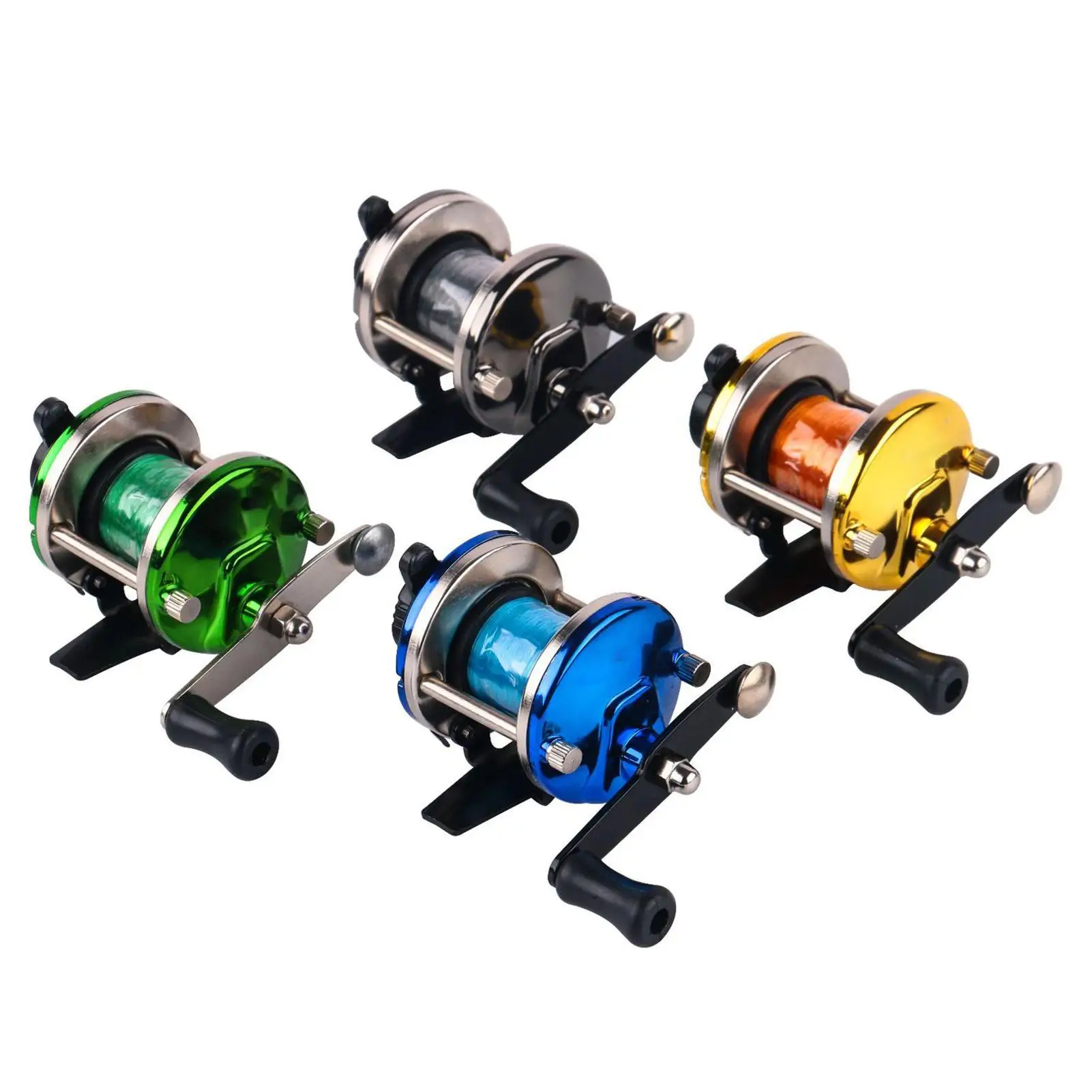 

HOT SALES！！！New Arrival Winter Mini Trolling Ice Fishing Reel Spinning Wheel Fish Tackle Tool with Line