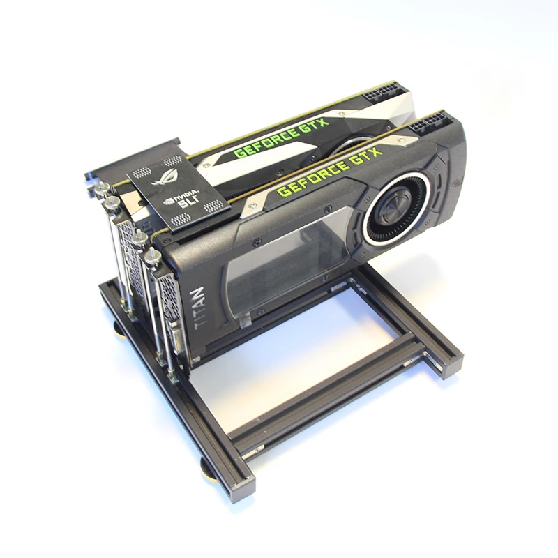 dual graphics card bracket diy external cooling accessories base can sli heatsink holder pcie x16 aluminum profile free global shipping