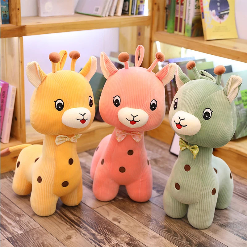 

30-85cm Cute Colorful Deer Plush Toys Giant Cartoon Animal Elk Dolls Stuffed Soft Dolls Pillows for Children Baby Birthday Gifts